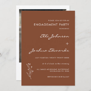 Invitation Fiançailles minimaliste en terre cuite