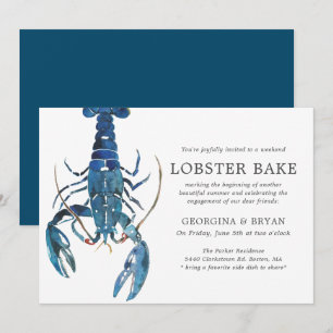 Invitation Fiançailles Ocean Blue Lobster Bake Dîner
