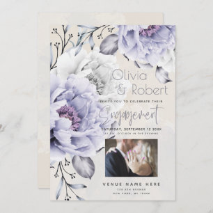 Invitation FIANÇAILLES   Planeur rustique Lilac et Albâtre Pe