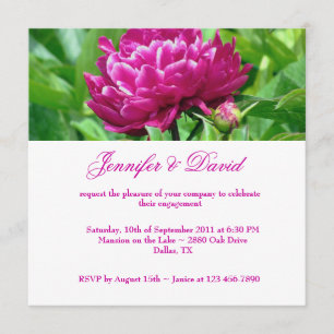 Invitation Fiançailles Red Peony