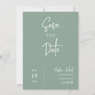 Invitation Fiançailles vert Boho Sage Sauvez la date