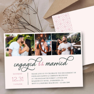 Invitation Fiancés pour le Mariage 3 Photo Fête de Fiançaille