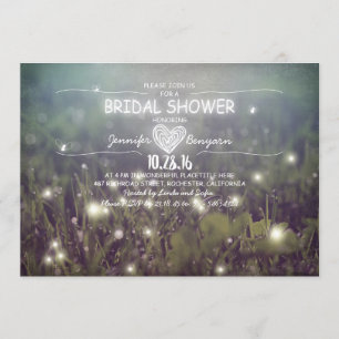 Invitation ficelle de douche nuptiale rustique de lucioles de