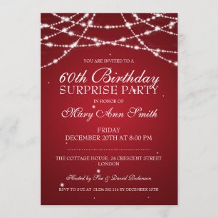 Invitation Ficelle de fête d'anniversaire de surprise des