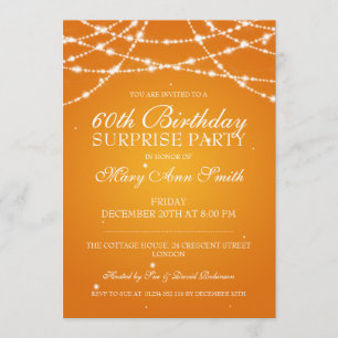 Invitation Ficelle de fête d'anniversaire de surprise des