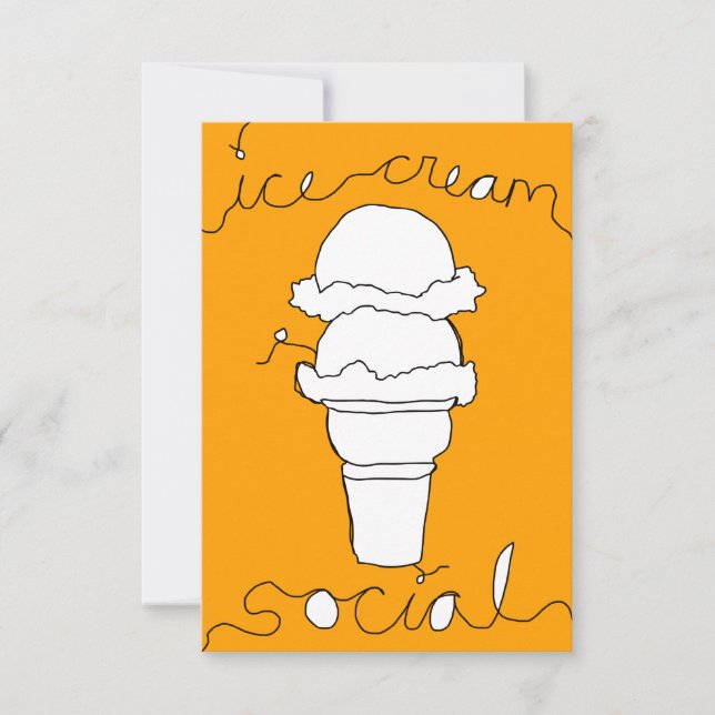 Invitation ficelles de social de crème glacée (Devant)