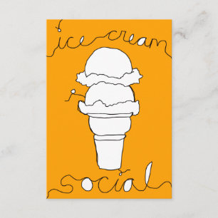 Invitation ficelles de social de crème glacée
