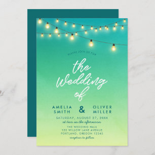 Invitation Ficelles du mariage en verre de mer d'aquarelle de