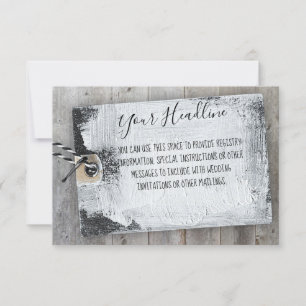 Invitation Fiche de boîtier de message personnalisé de l'étiq