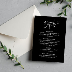 Invitation Fiche de boîtier pour les détails minimaux du Mari
