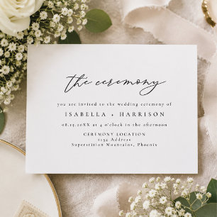 Invitation Fiche de cérémonie de mariage élégante et minimali