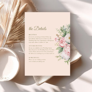 Invitation Fiche de détails sur le Mariage floral souple et f
