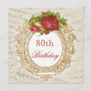 Invitation Fiche de musique Vintage sur le cadre de la Rose r
