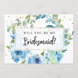 Invitation Fiche de proposition de Bridesmaid  Vert bleu