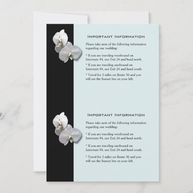 Invitation Fiche d'information sur les orchidées blanches 1 (Devant)