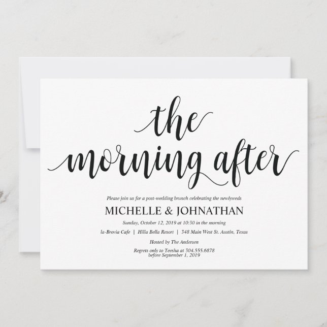 Invitation Fiche d'invitation de Brunch Mariage Rustic Post (Devant)