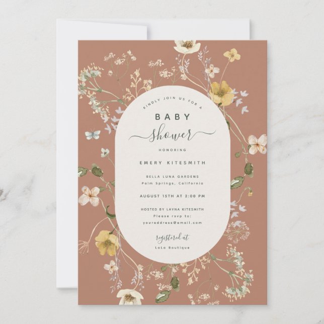 Invitation Fiche d'invitation Fleur sauvage de printemps Baby (Devant)