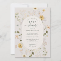 Fiche d'invitation Fleur sauvage de printemps Baby