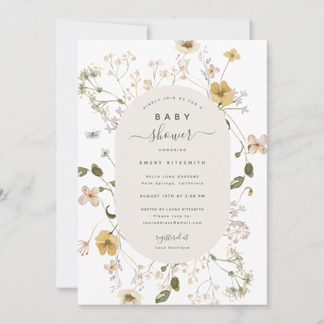 Invitation Fiche d'invitation Fleur sauvage de printemps Baby (Devant)
