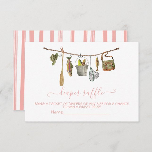 Invitation Fiche fille de la pêche de la couche (Devant / Derrière)