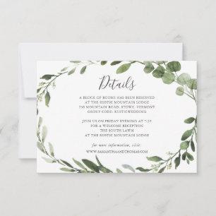 Invitation Fiche Mariage Foliage Green