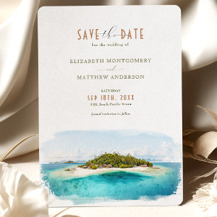 Invitation Fidji Mélanésie Enregistrez la date de destination