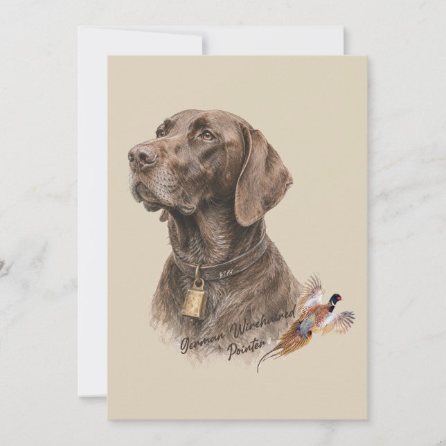 Invitation Field & Feather – Braque allemand avec  (Devant)