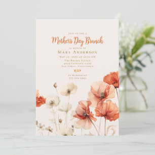 Invitation Fields of Poppies Mère's Day Brunch