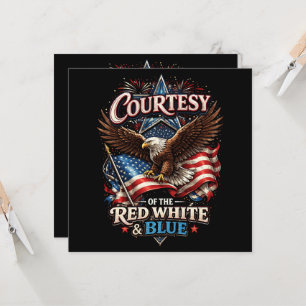 Invitation Fier de la Red White et Blue Vintage