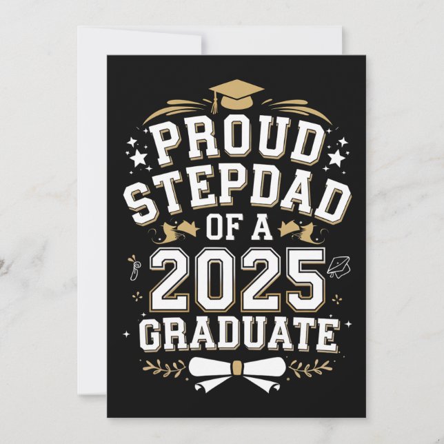 Invitation Fier Étape Papa D'Un Diplôme De 2025 (Devant)