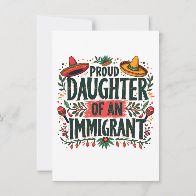 Invitation Fier fille d'un immigrant mexicain (Devant)
