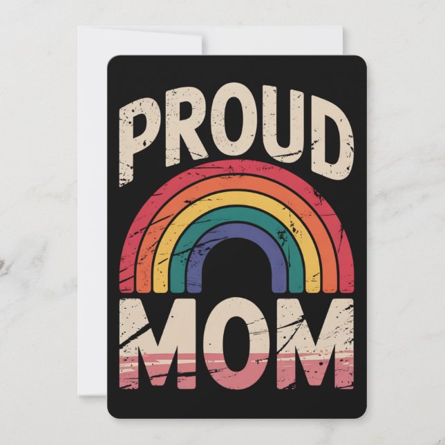 Invitation Fier Maman Rainbow LGBTQ Gay pride Ally (Devant)