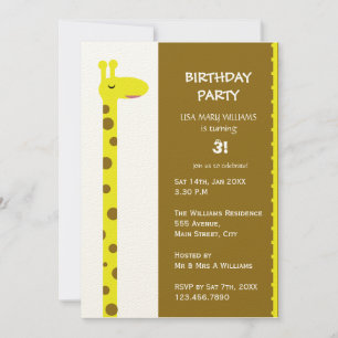 Invitation Fière Giraffe