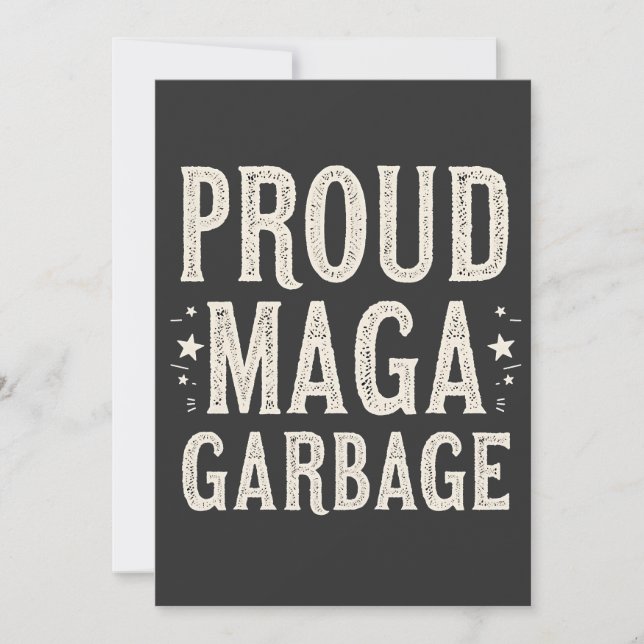 Invitation Fière MAGA Garbage pour l'élection de Trump partis (Devant)