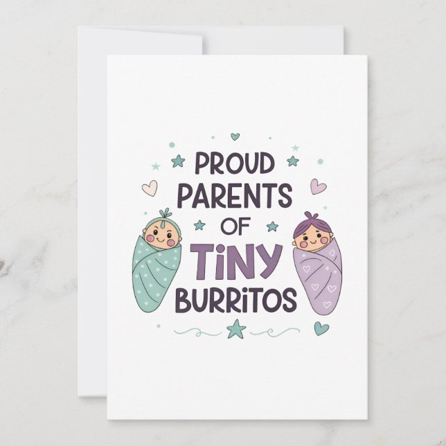 Invitation Fiers parents de minuscules burritos Art (Devant)