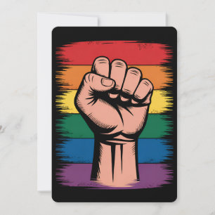 Invitation Fierté de poing élevée Rainbow LGBTQ Droits de sup
