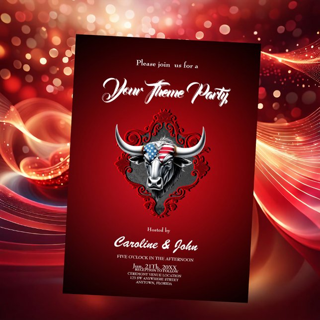 Invitation Fierté et force, un taureau américain (Créateur téléchargé)