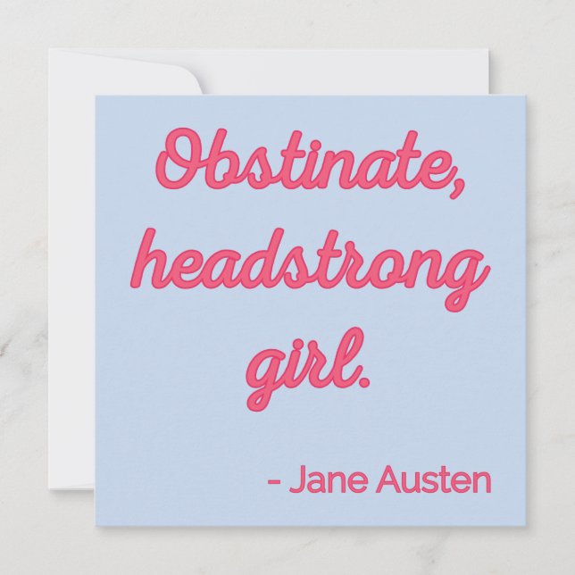 Invitation Fierté et préjugés Citation II - Style mignon (Devant)