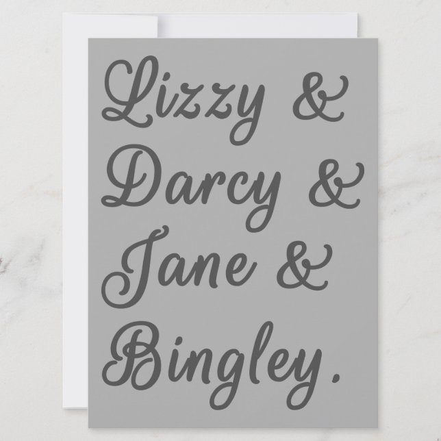 Invitation Fierté et préjugés Couples I (Devant)