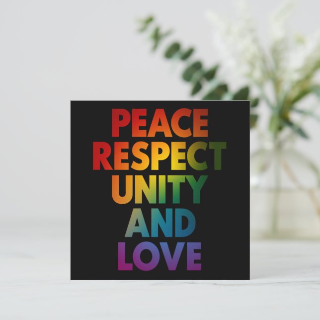 Invitation Fierté Paix Respect Unité Et Amour  (Debout devant)