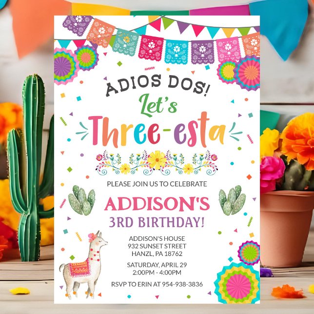 Invitation Fiesta 3e anniversaire (Créateur téléchargé)