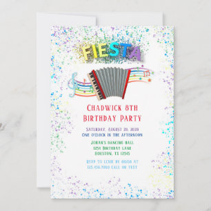 Invitation Fiesta Accordion Danser Anniversaire