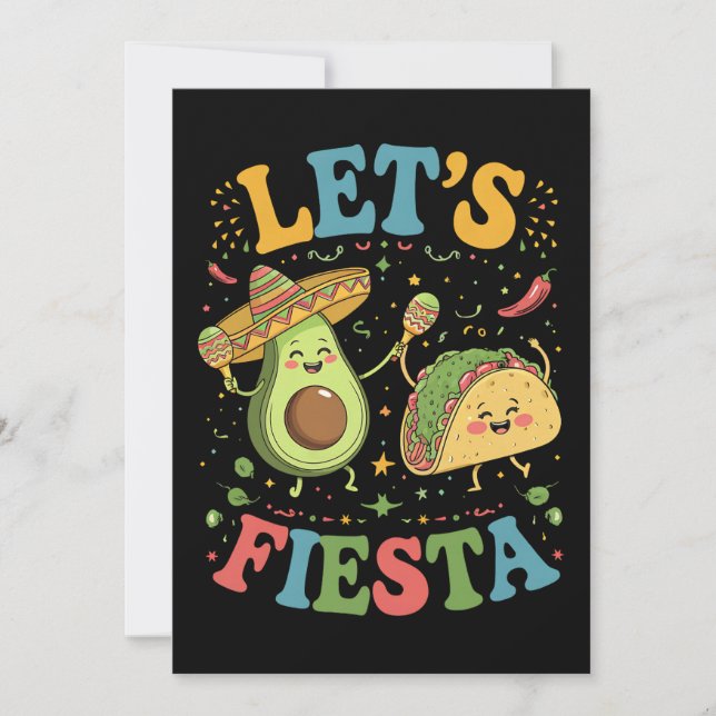 Invitation Fiesta Avocado Et Tacos Cinco De Mayo (Devant)