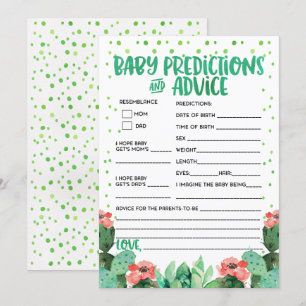 Invitation Fiesta Baby Predictions Conseil Baby shower Jeu