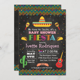 Invitation Fiesta Baby shower mexicain Chalk