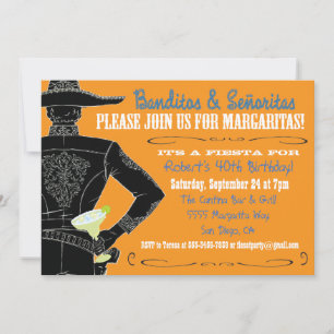 Invitation Fiesta Banditos, Senoritas et Margaritas