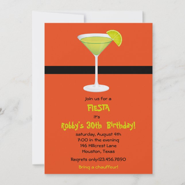 Invitation Fiesta Birthday (Devant)