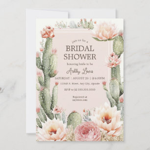 Invitation Fiesta Boho Cactus Fleurs Douche nuptiale