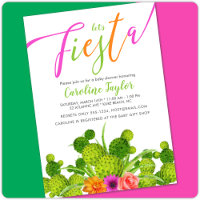 Fiesta Cactus Baby shower floral coloré