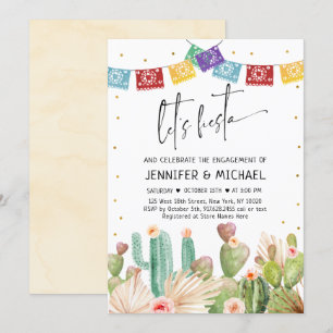 Invitation Fiesta Cactus Fiançailles succulent